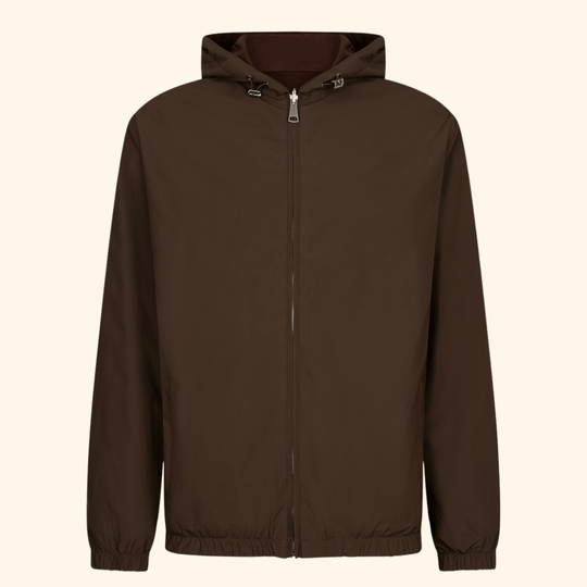 Mocha Brown Hooded Blend Jacket